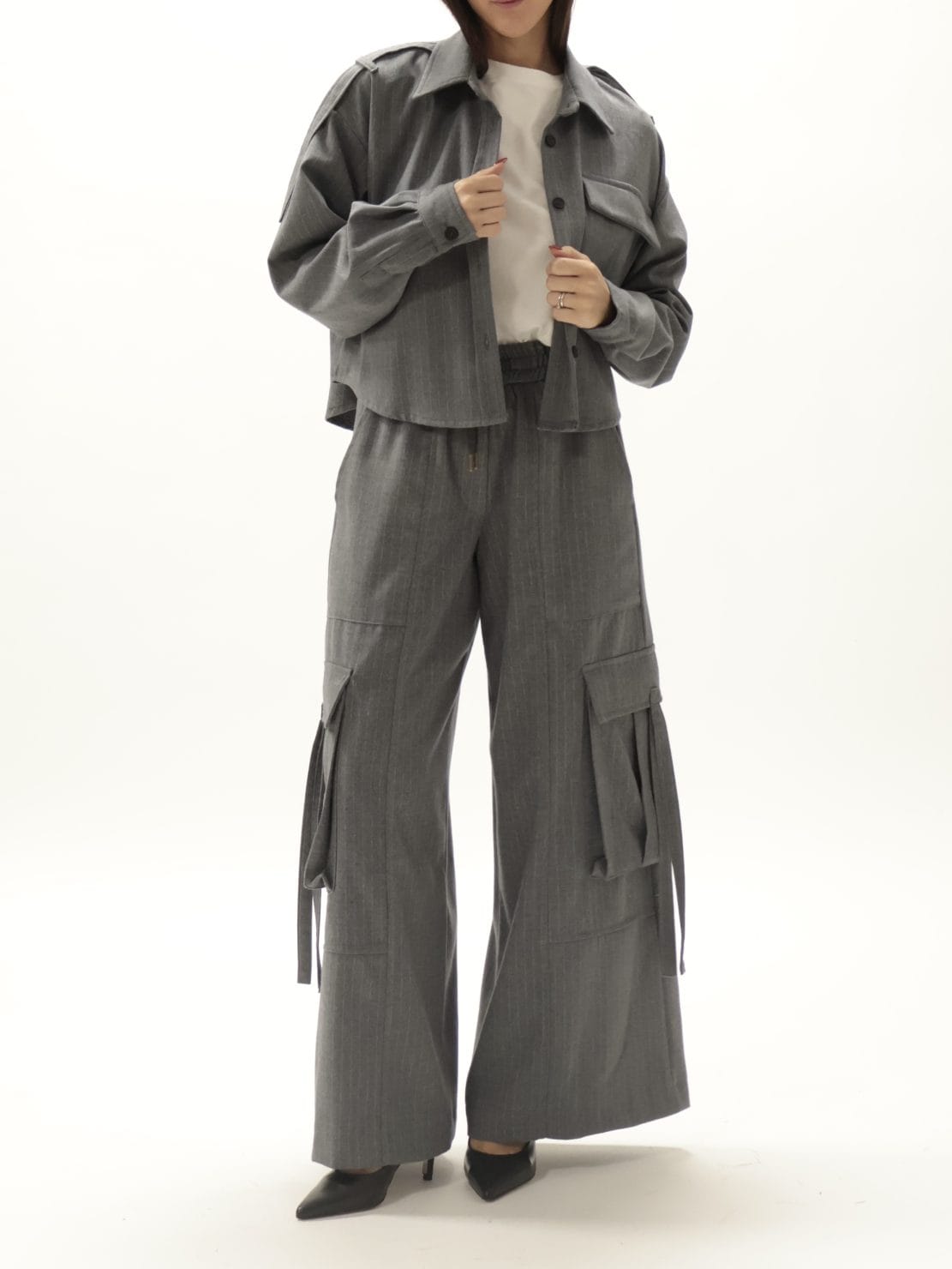Camicia  gessata grigio