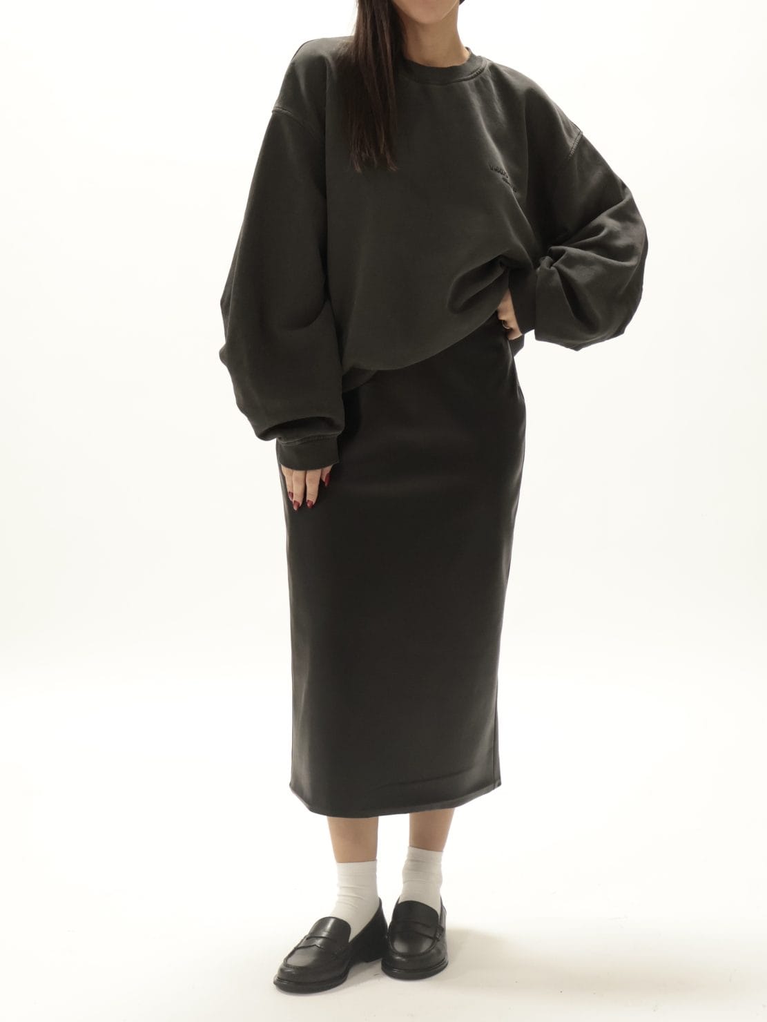 Gonna midi ecopelle nero