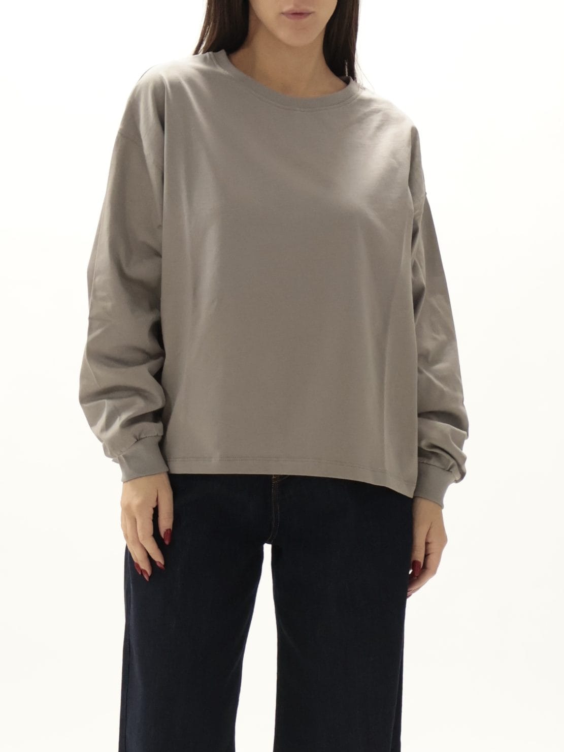 Maglia polsino grigia