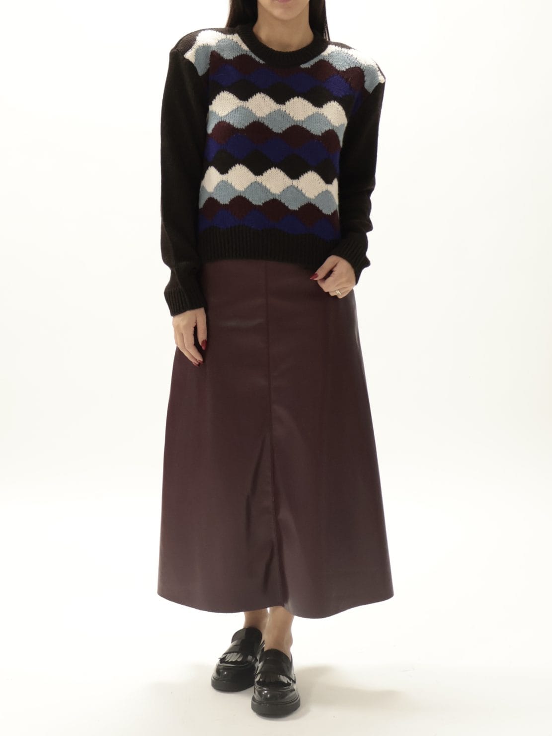 Maglia m/l marrone viola