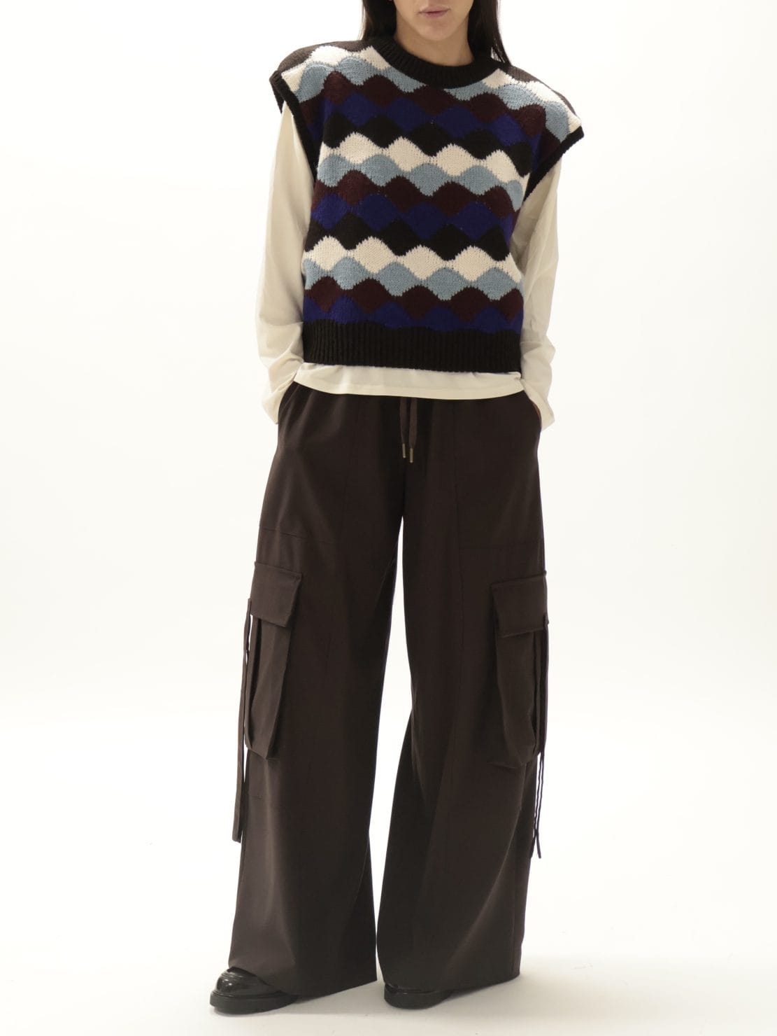 Gilet marrone viola