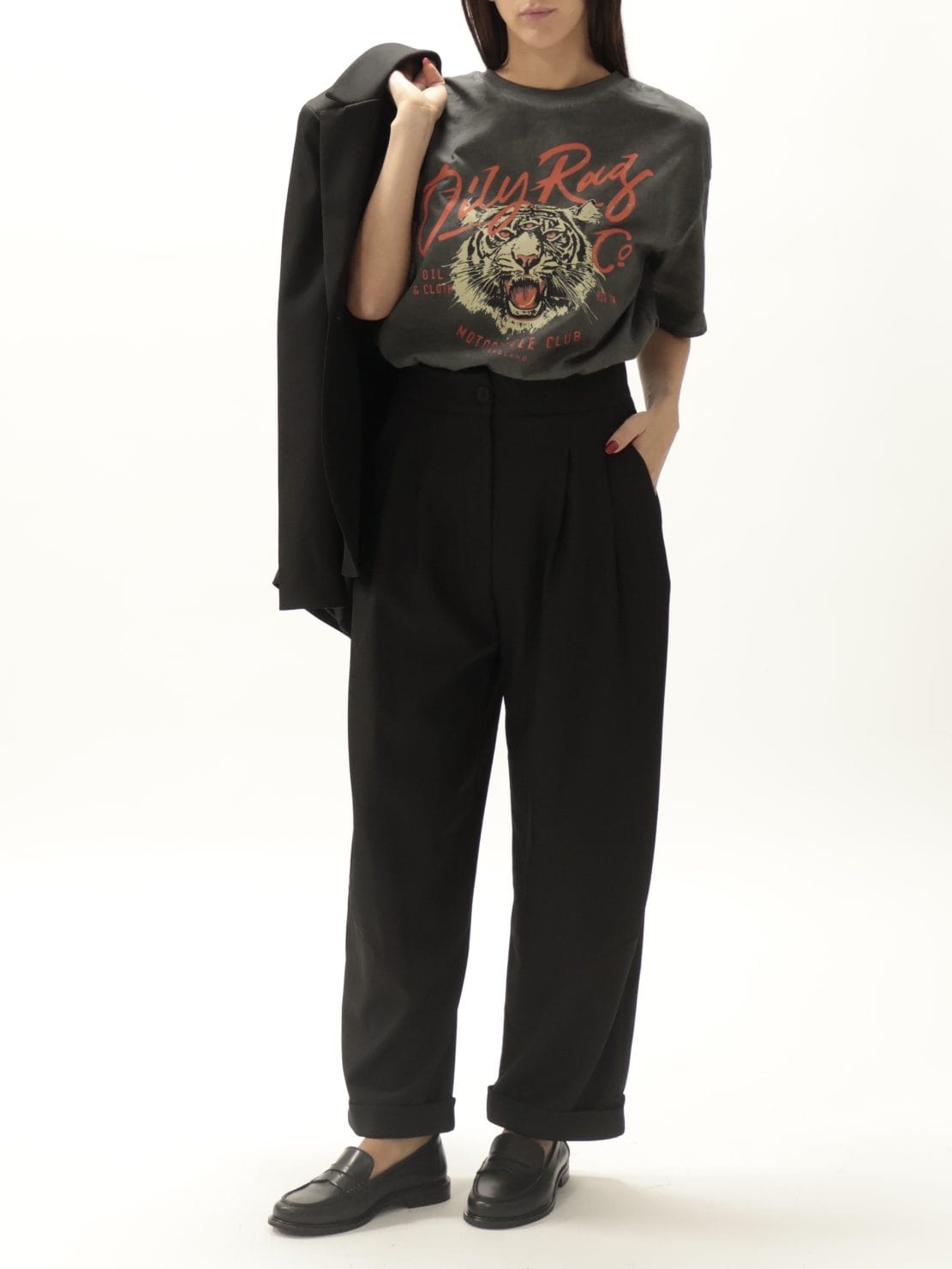 Pantalone basic "diretta" nero