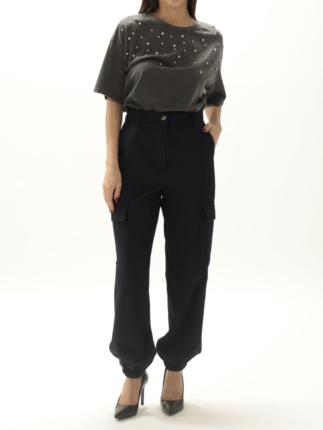 Pantalone cargo blu “diretta”