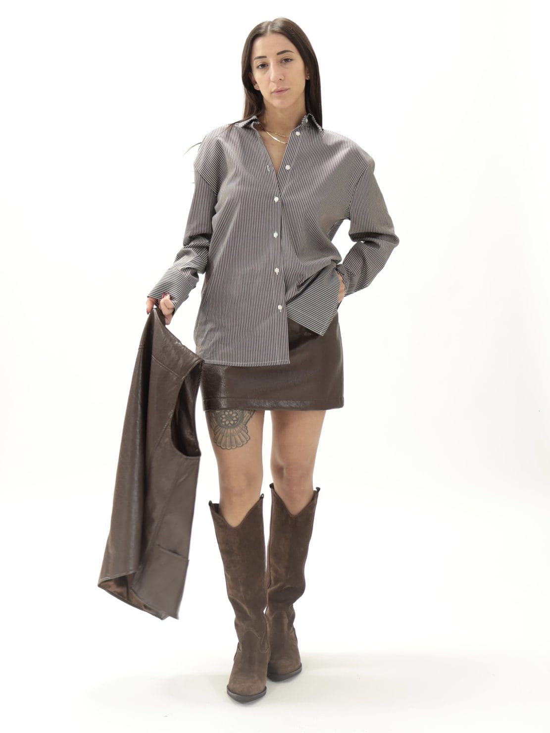 Camicia bacchetta marrone