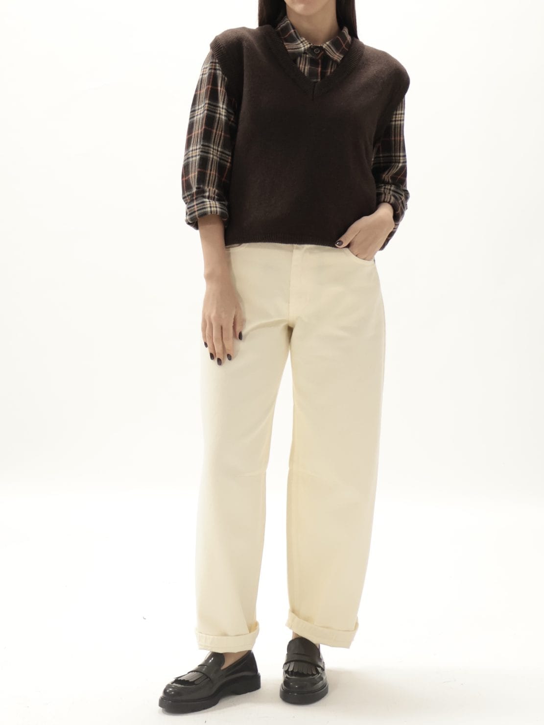 Gilet basico scollo V moro