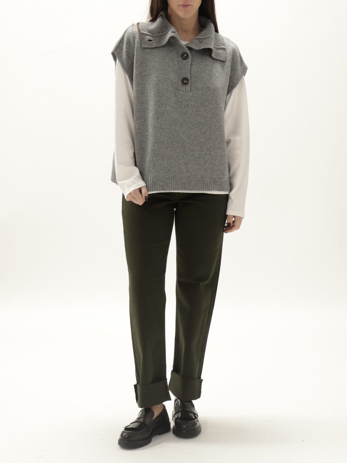 Gilet collo alto grigio