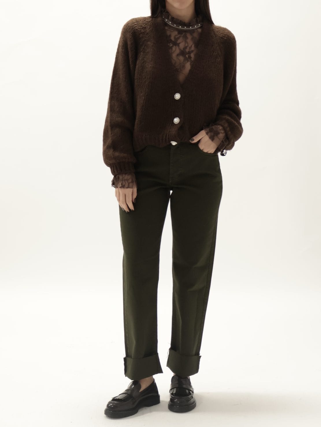 Jeans taglio vivo militare