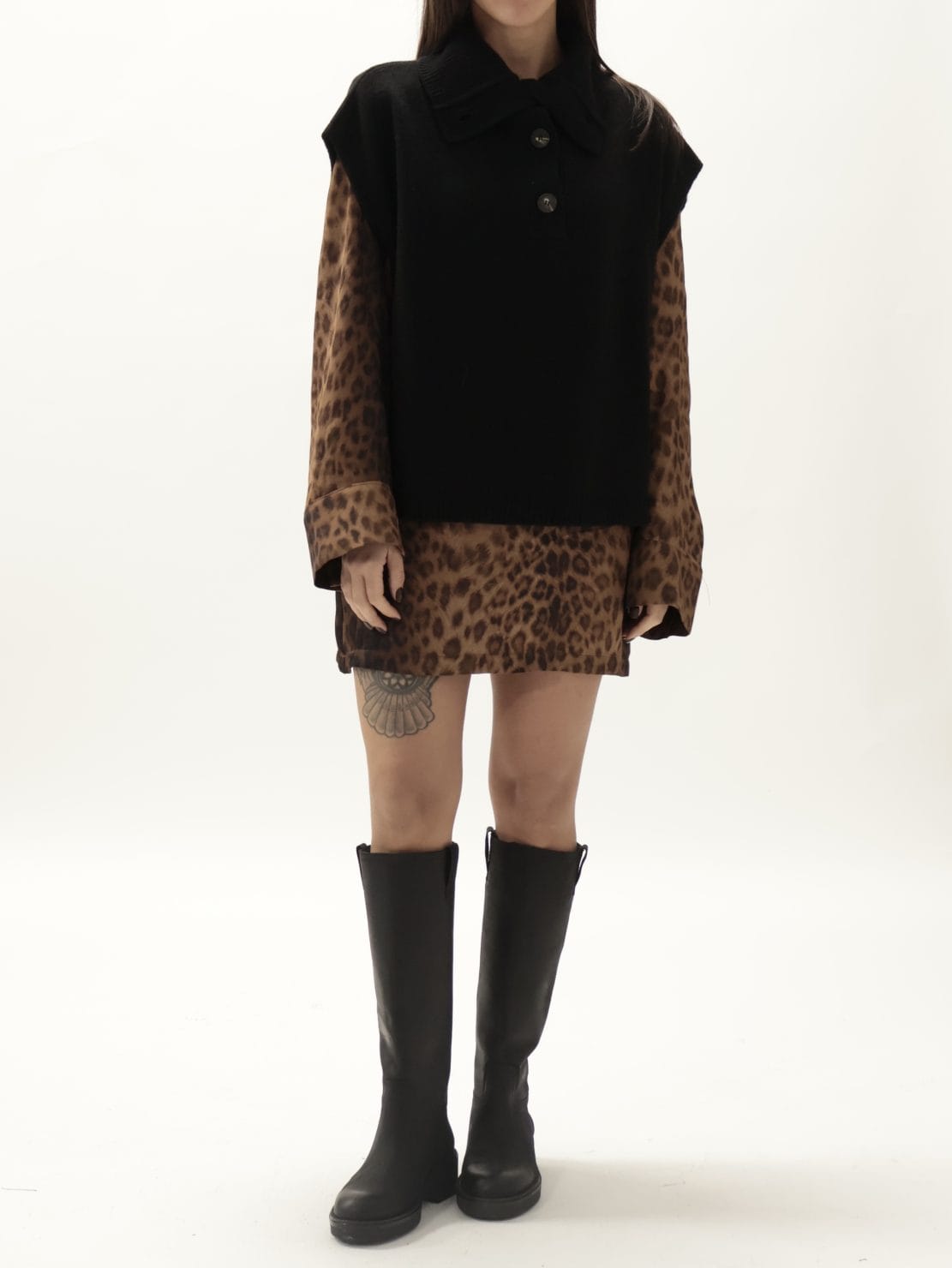 Gilet collo alto nero