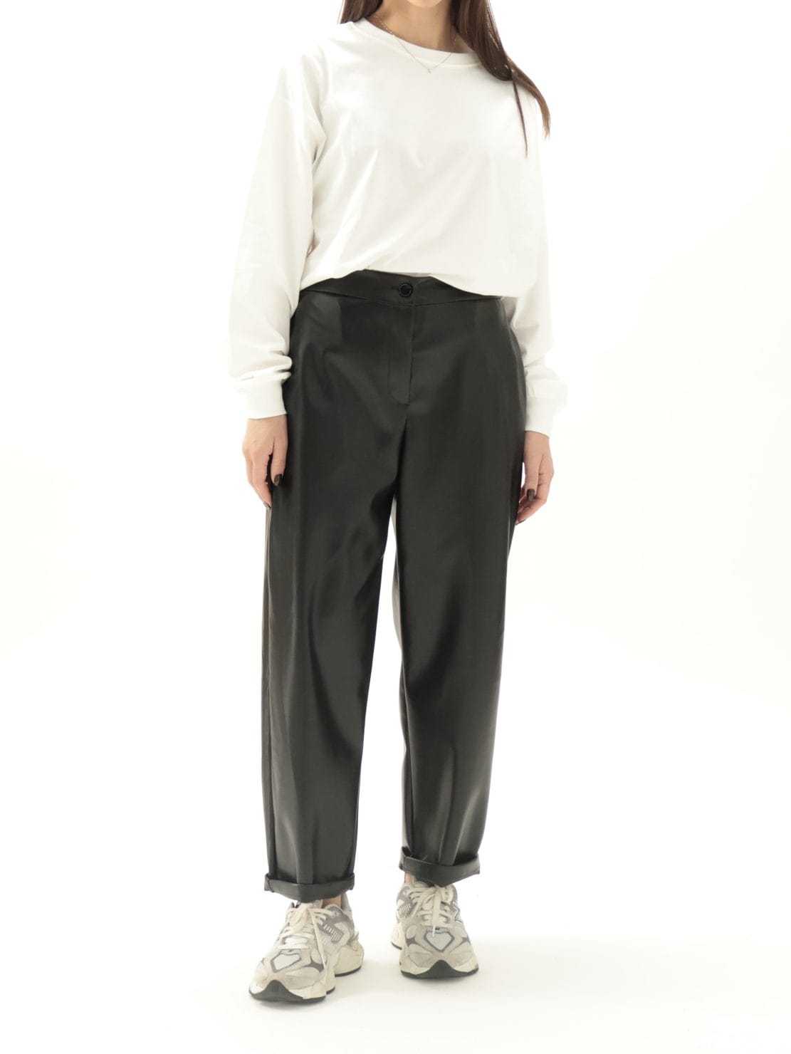 Pantalone bestseller ecopelle nero