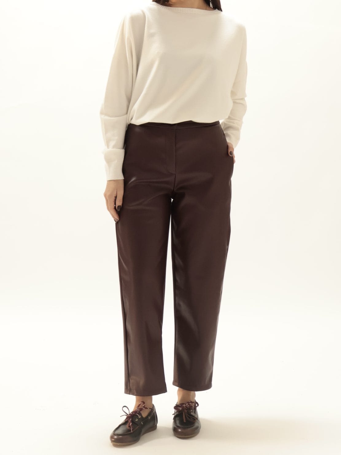 Pantalone bestseller ecopelle bordeaux
