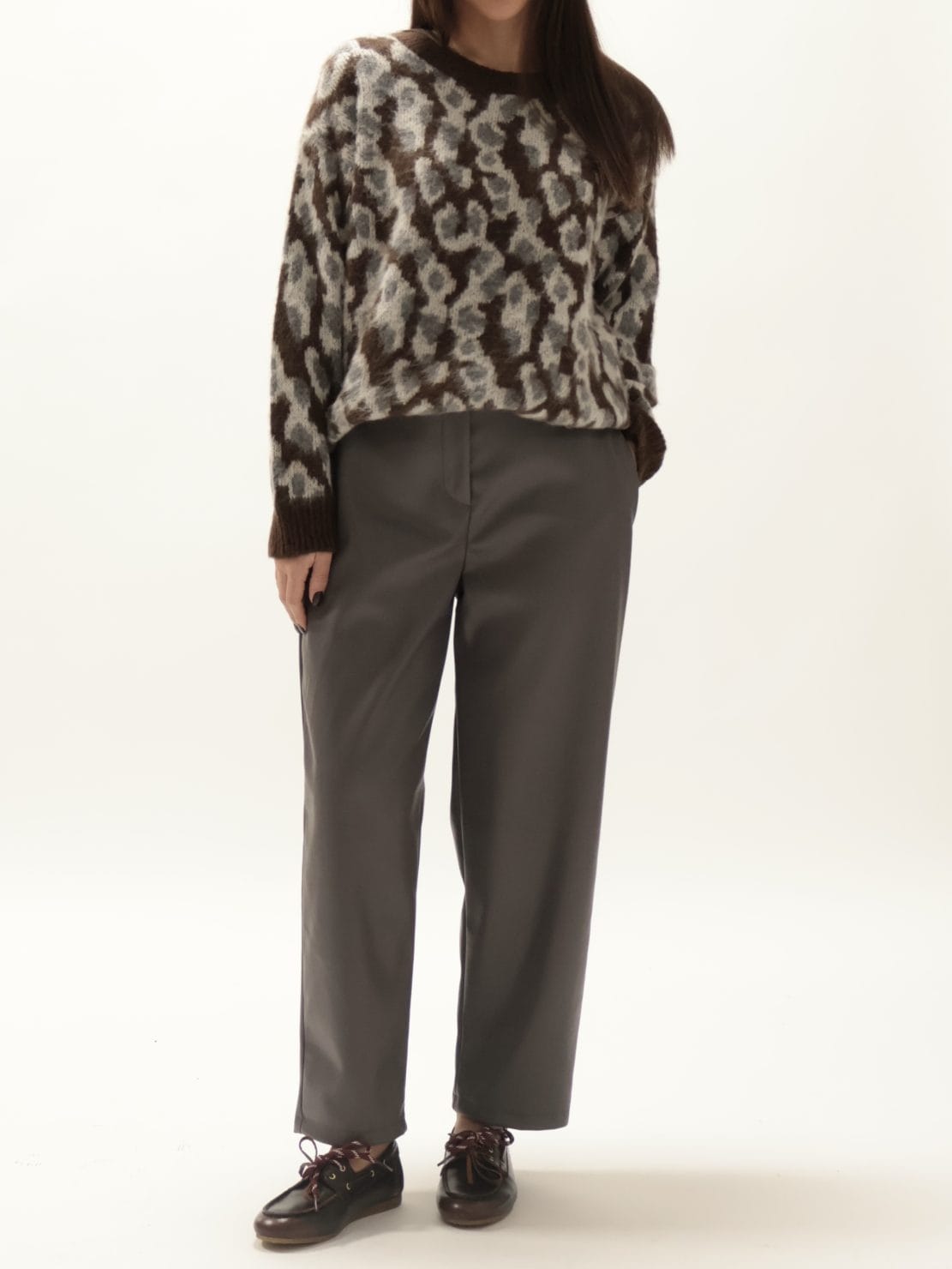 Pullover paricollo jacquard moro lurex