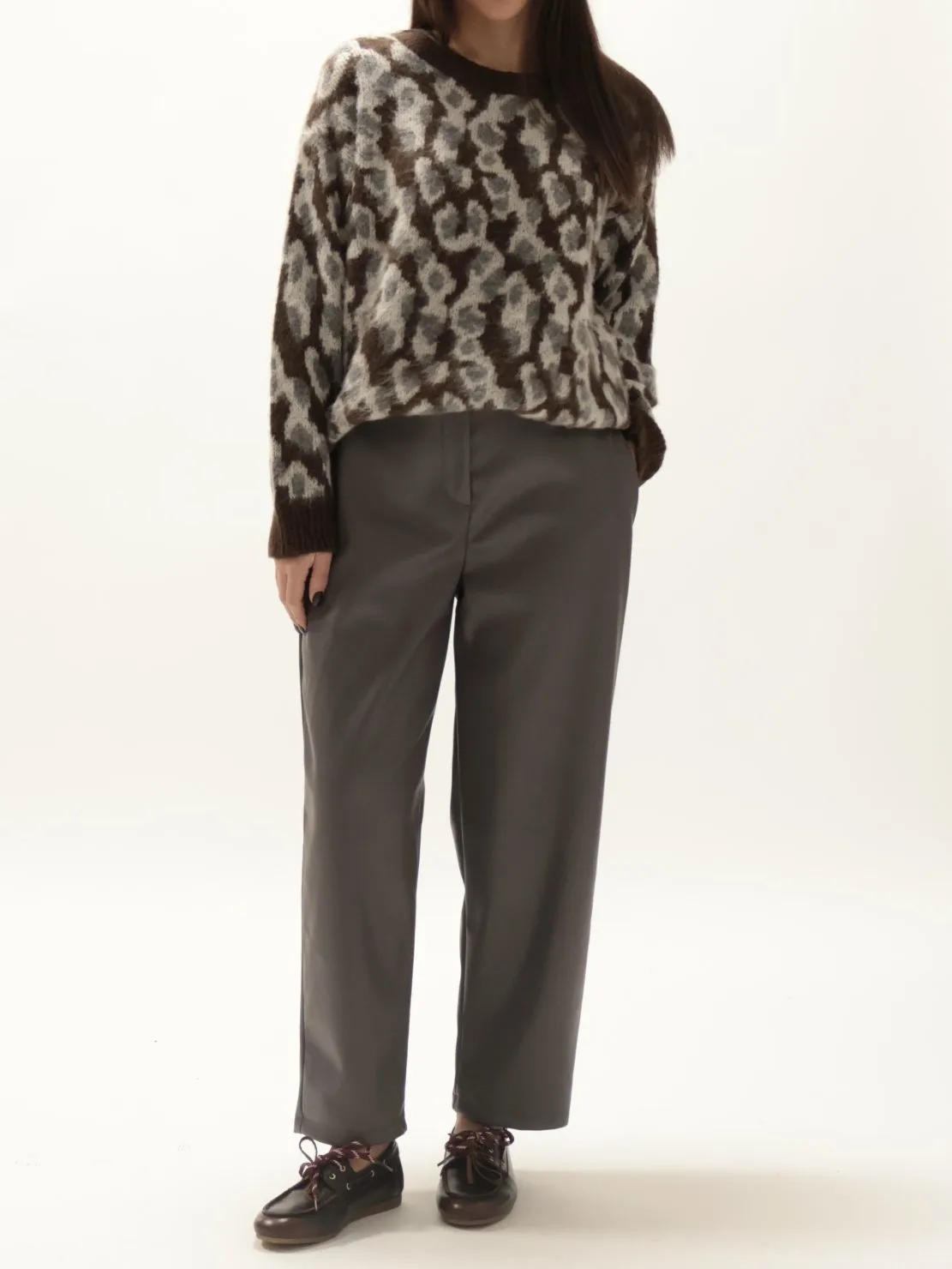 Pullover paricollo jacquard moro lurex