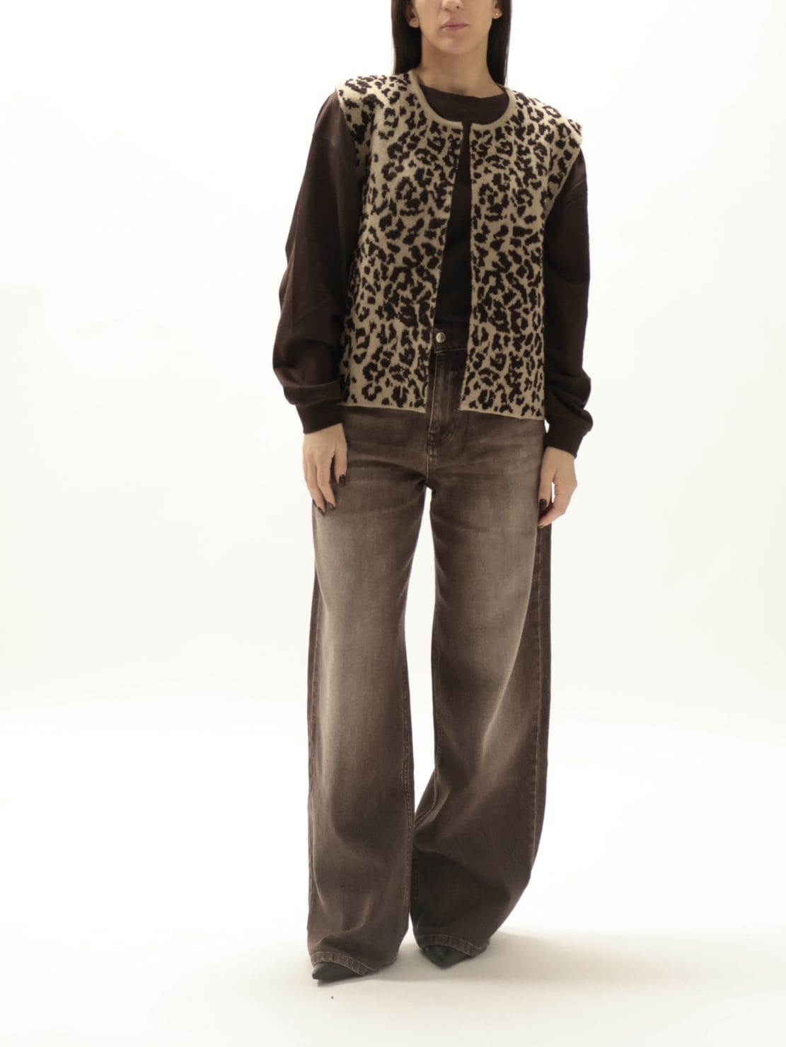 Gilet maculato taupe