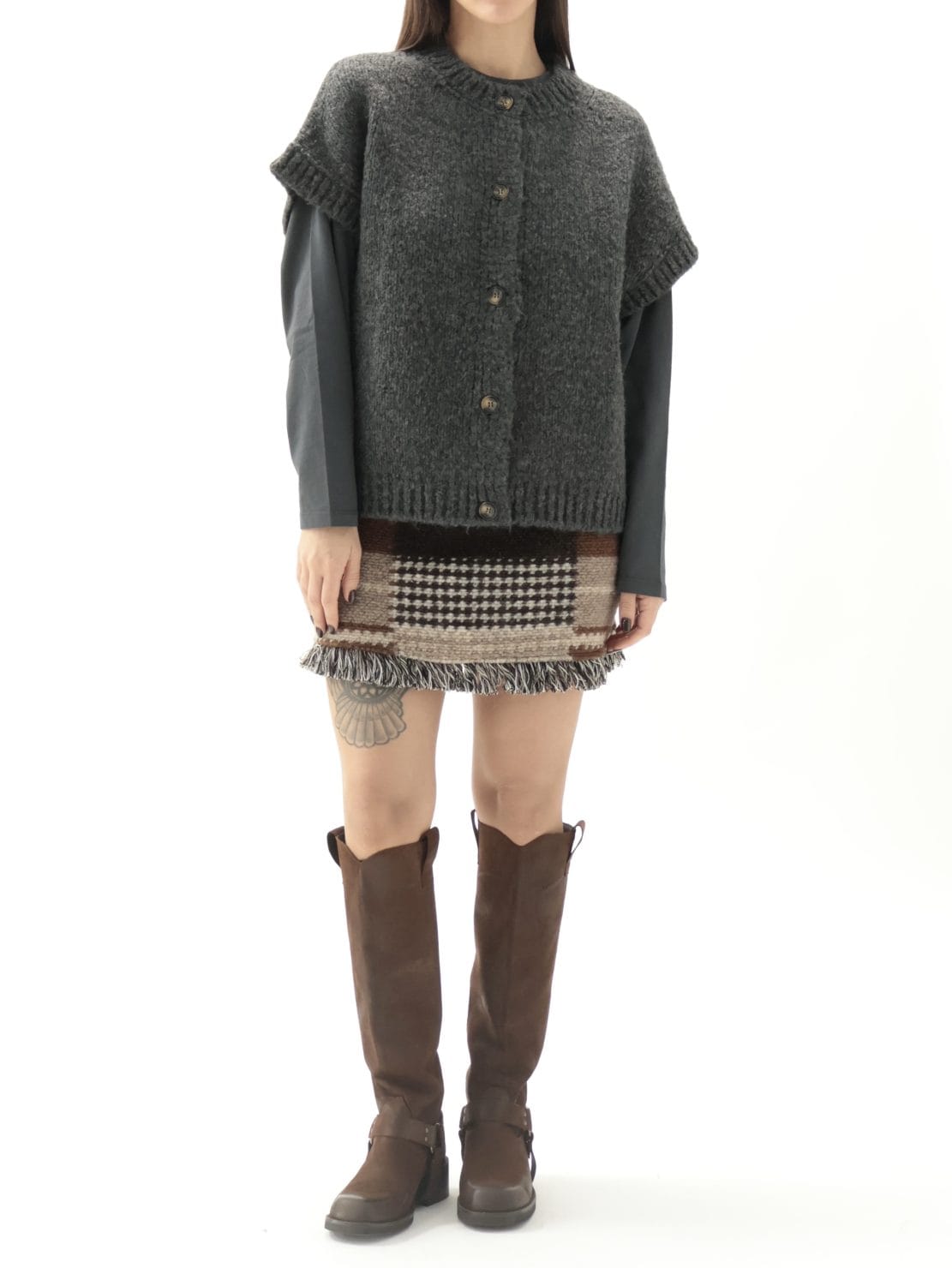 Gilet bottoni antracite