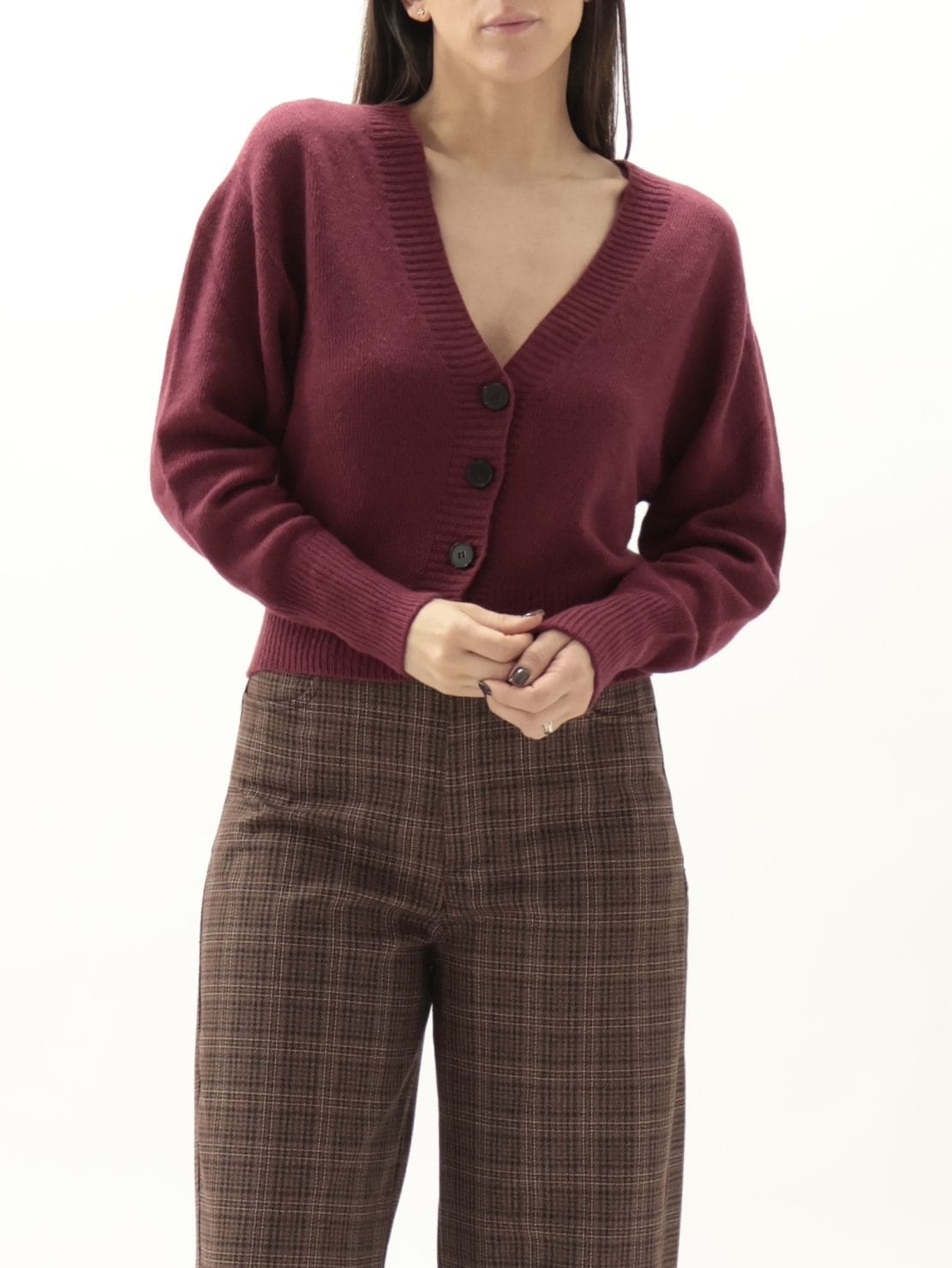 Cardigan slim vino