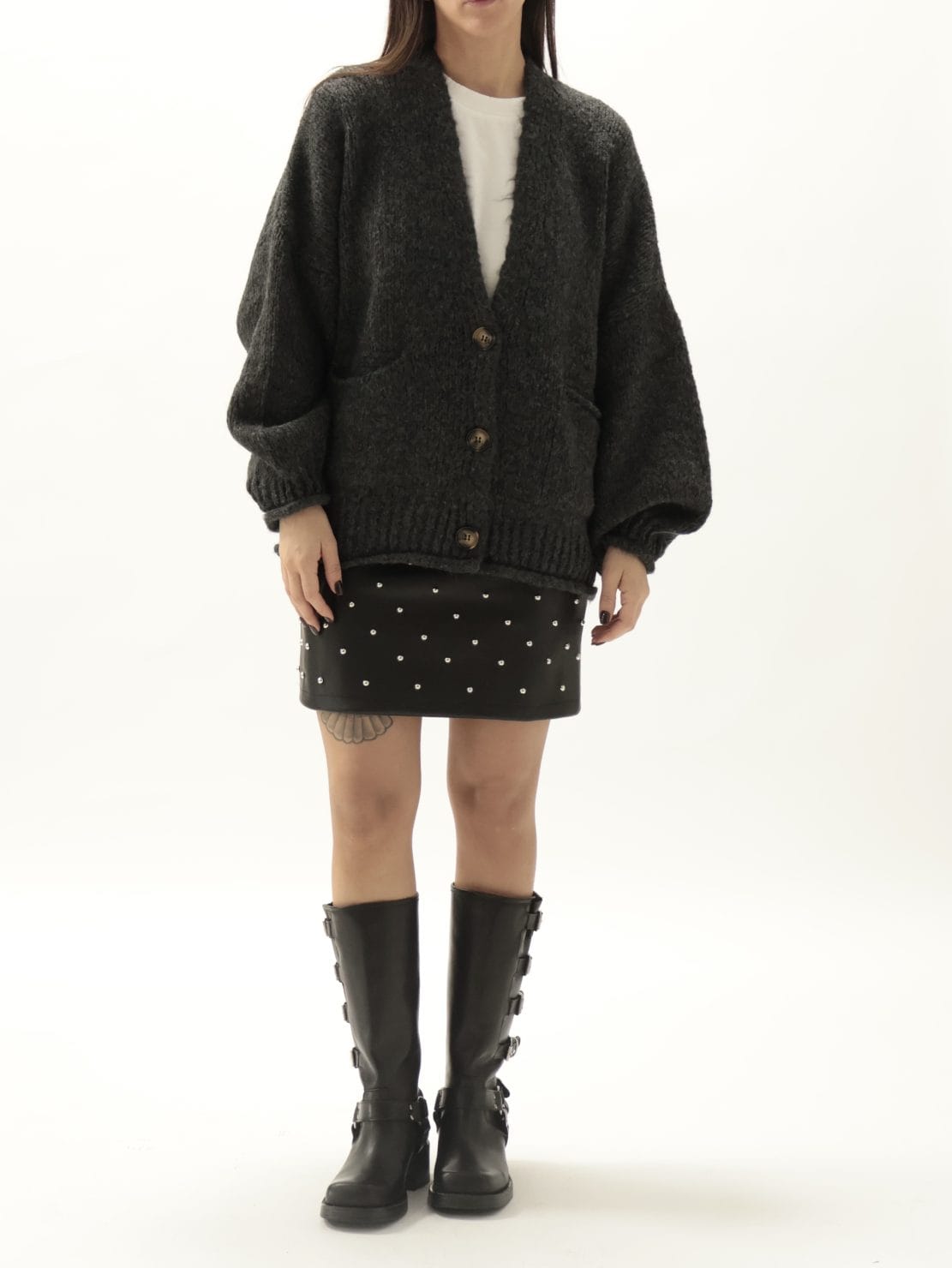 Cardigan tasche antracite