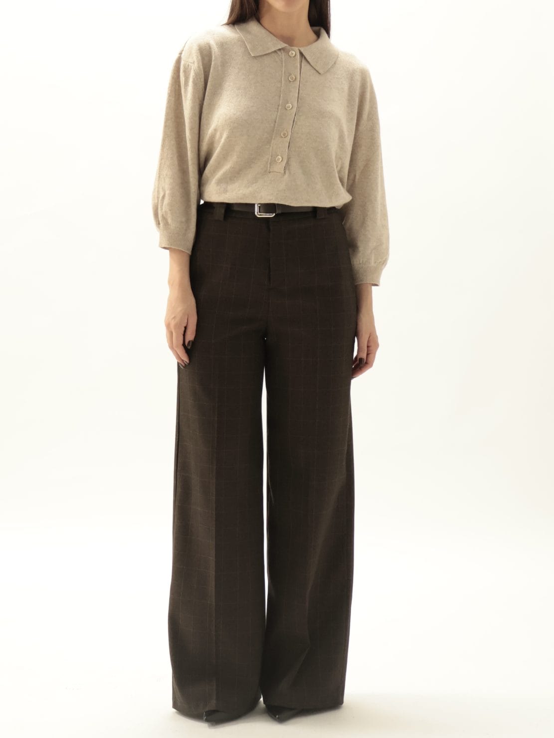 Pantalone principe di Galles con cintura moro