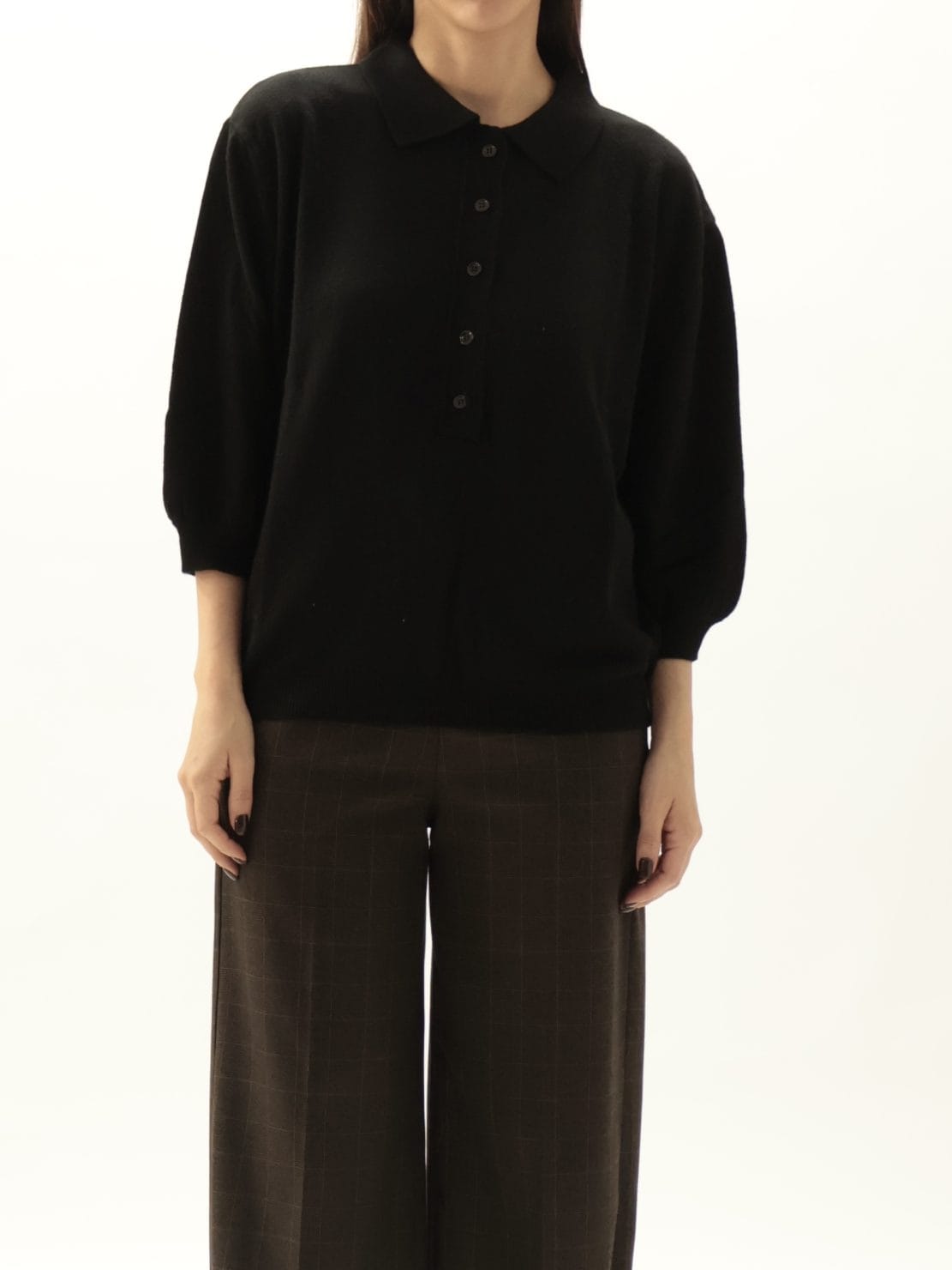 Polo in maglia nera