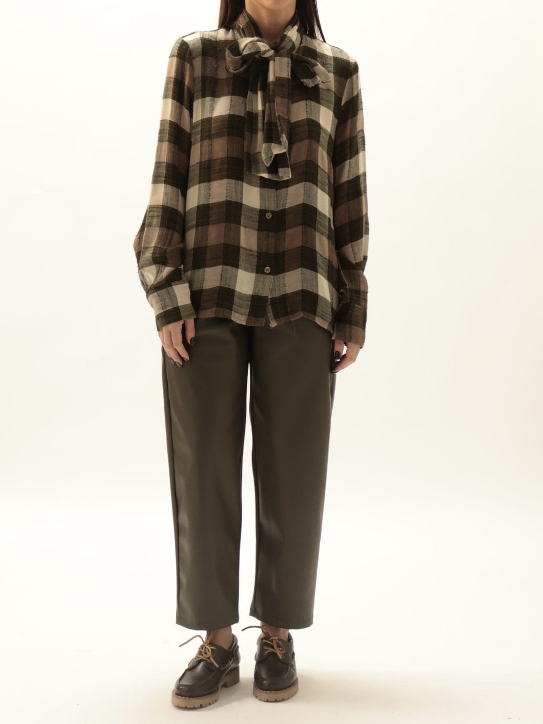 Camicia tartan con fiocco militare