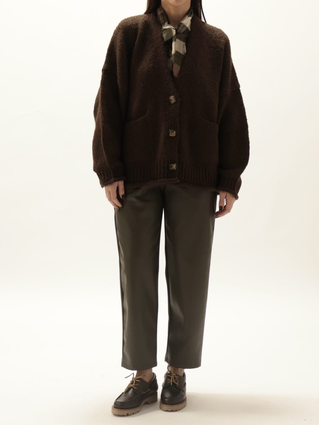 Cardigan tasche cioccolato