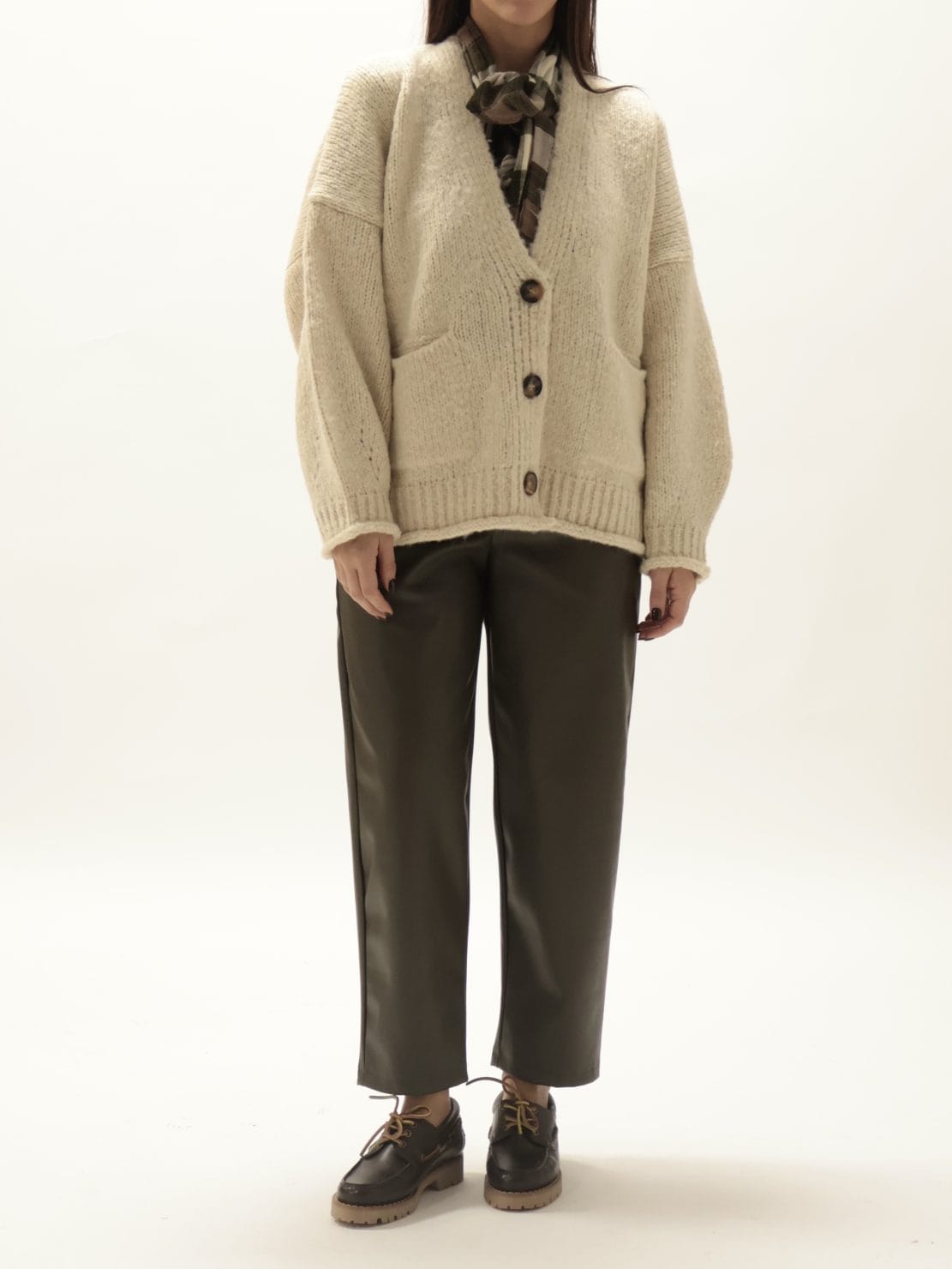 Cardigan tasche burro