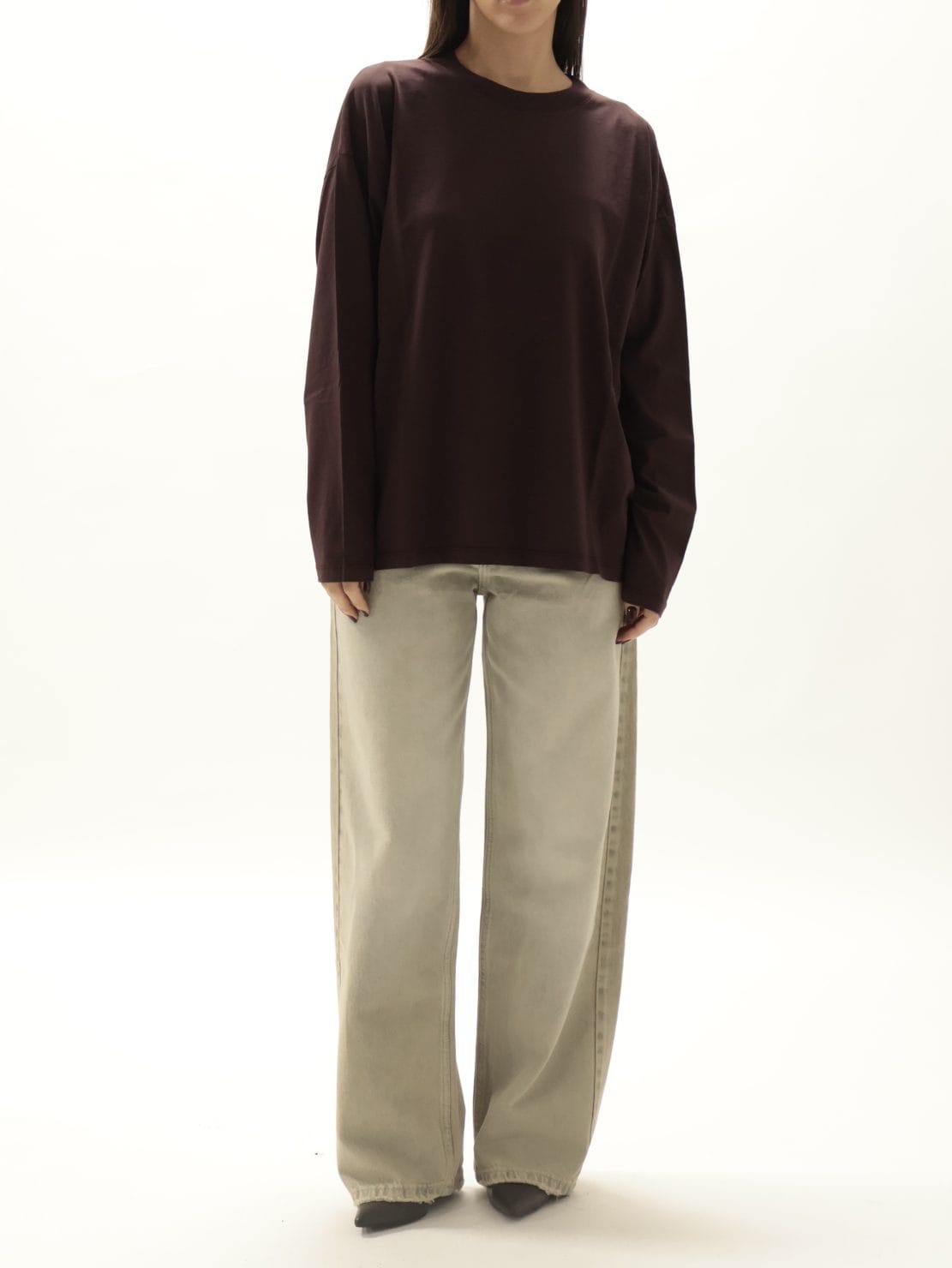 T-Shirt basica manica lunga vino