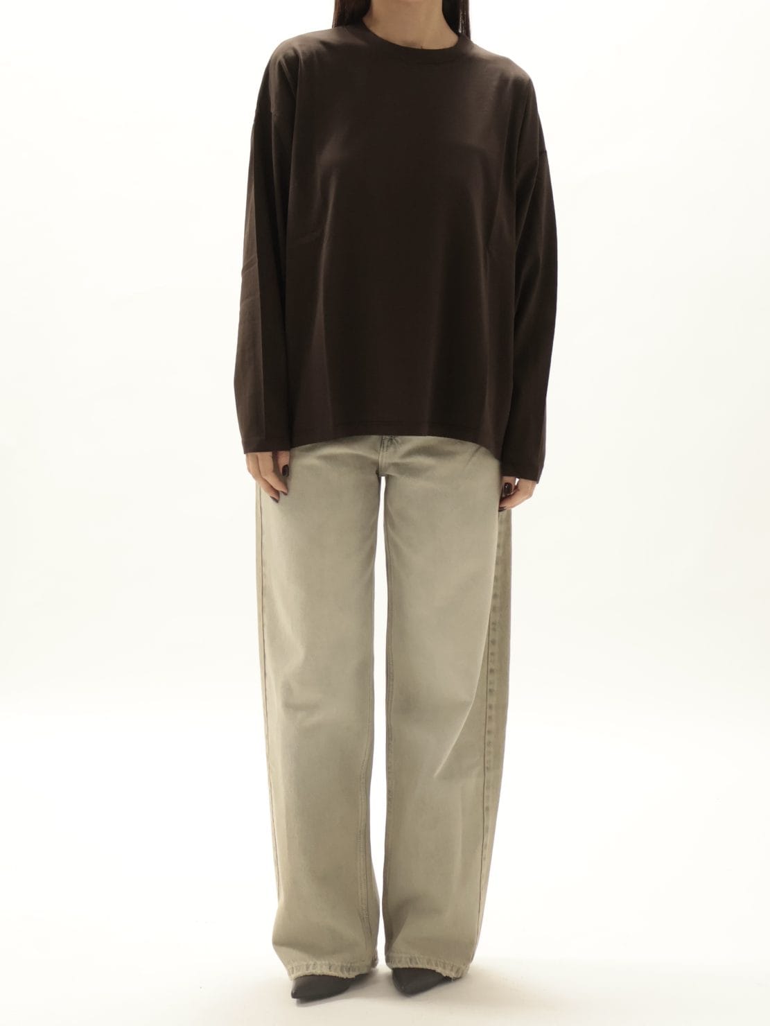 T-Shirt basica manica lunga moro