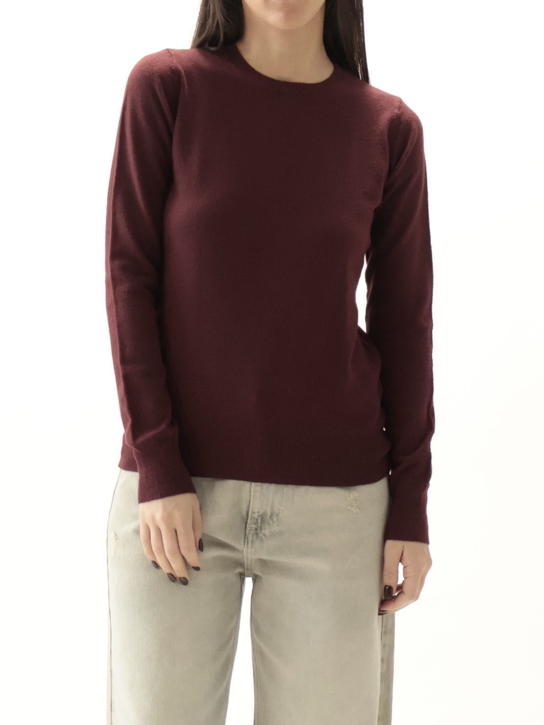 Maglioncino slim vino