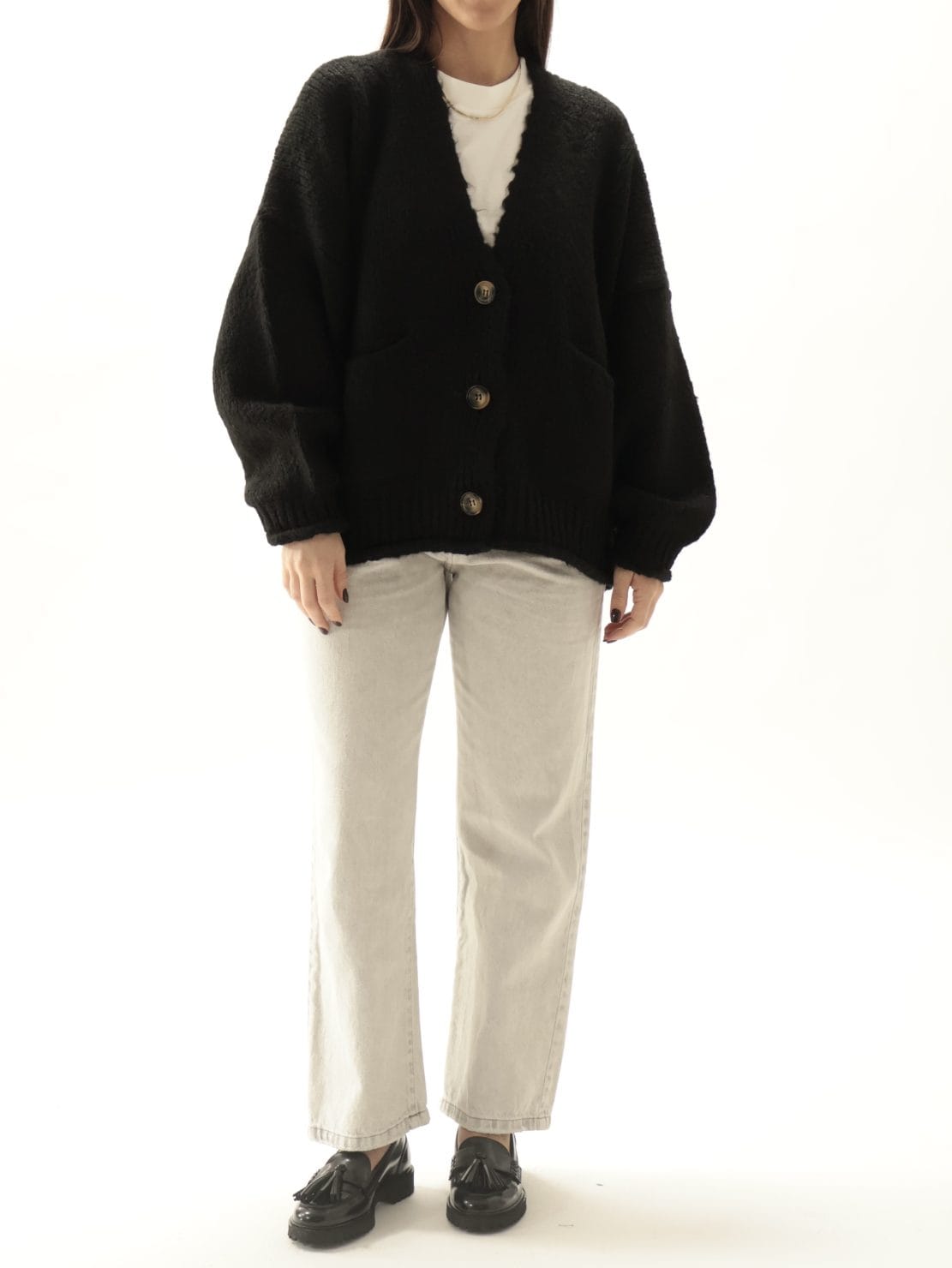 Cardigan tasche nero