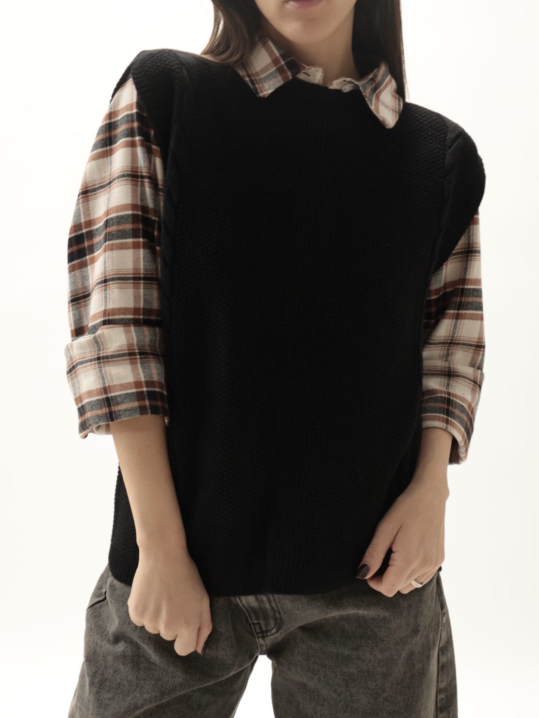 Gilet 100% lana vergine nero