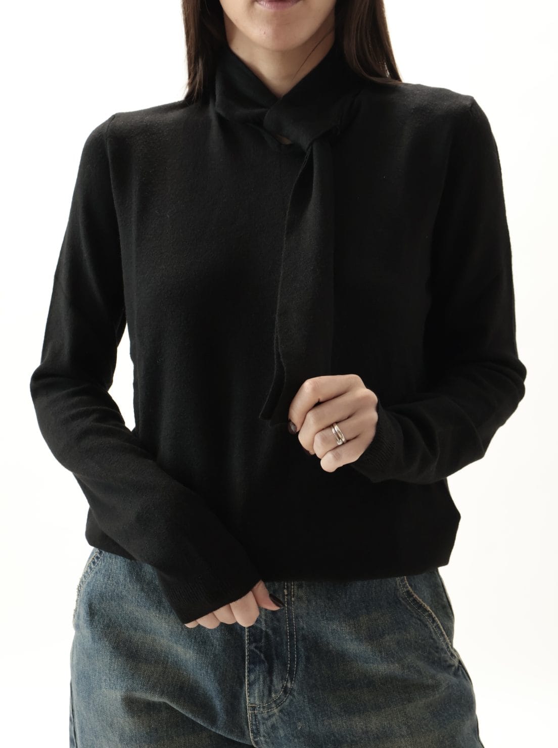 Maglia fusciacca collo nero