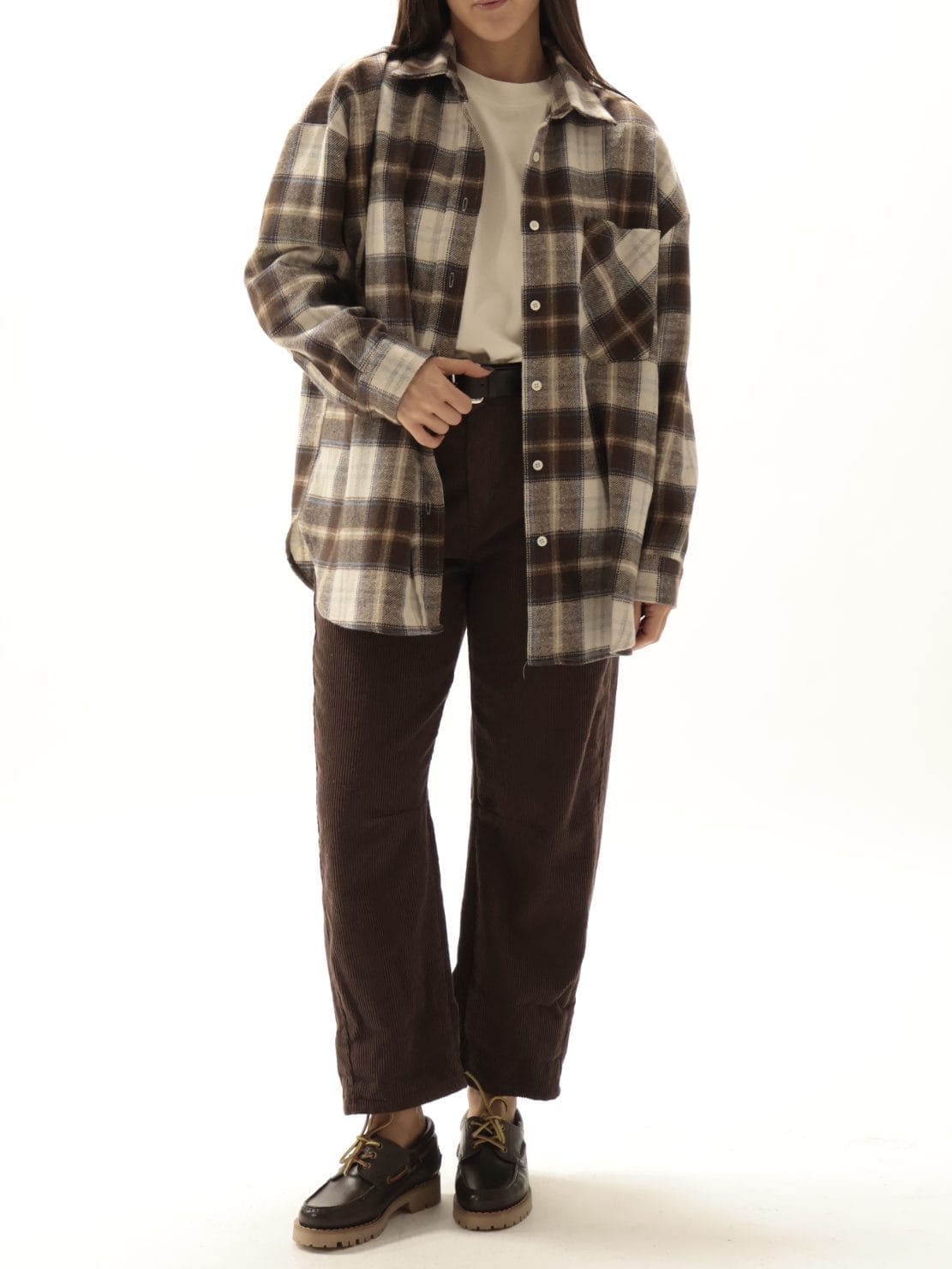 Camicia quadro moro/panna