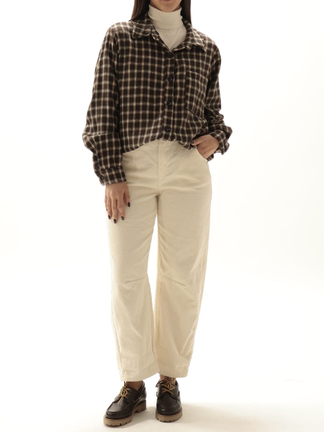 Camicia quadro fango/moro