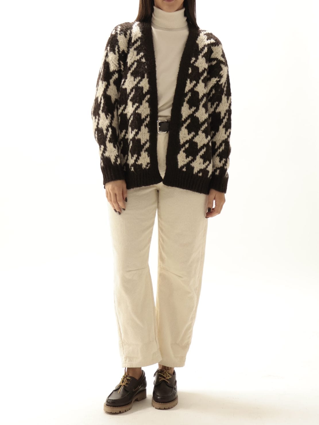 Cardigan fantasia moro/panna