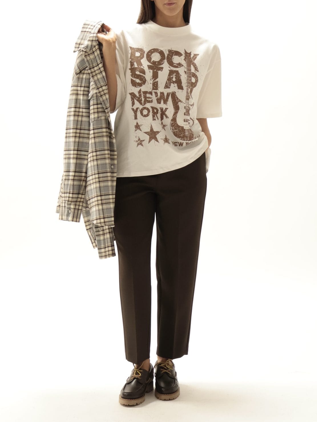 Camicia con t-shirts grigio/burro