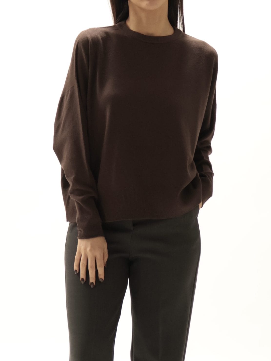 Maglioncino basico crop moro