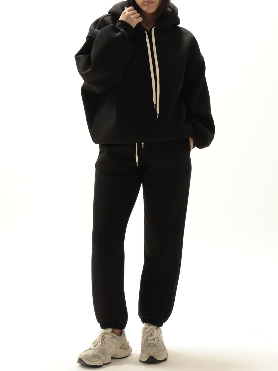 Pantalone tuta felpato nero