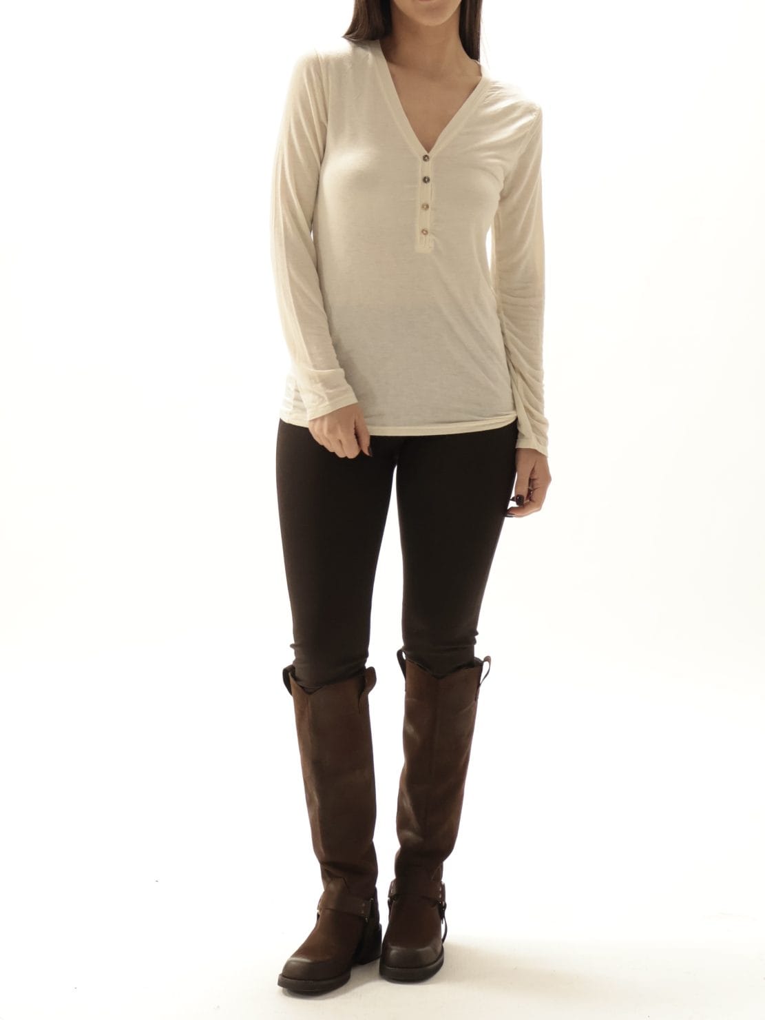 Maglia serafino burro