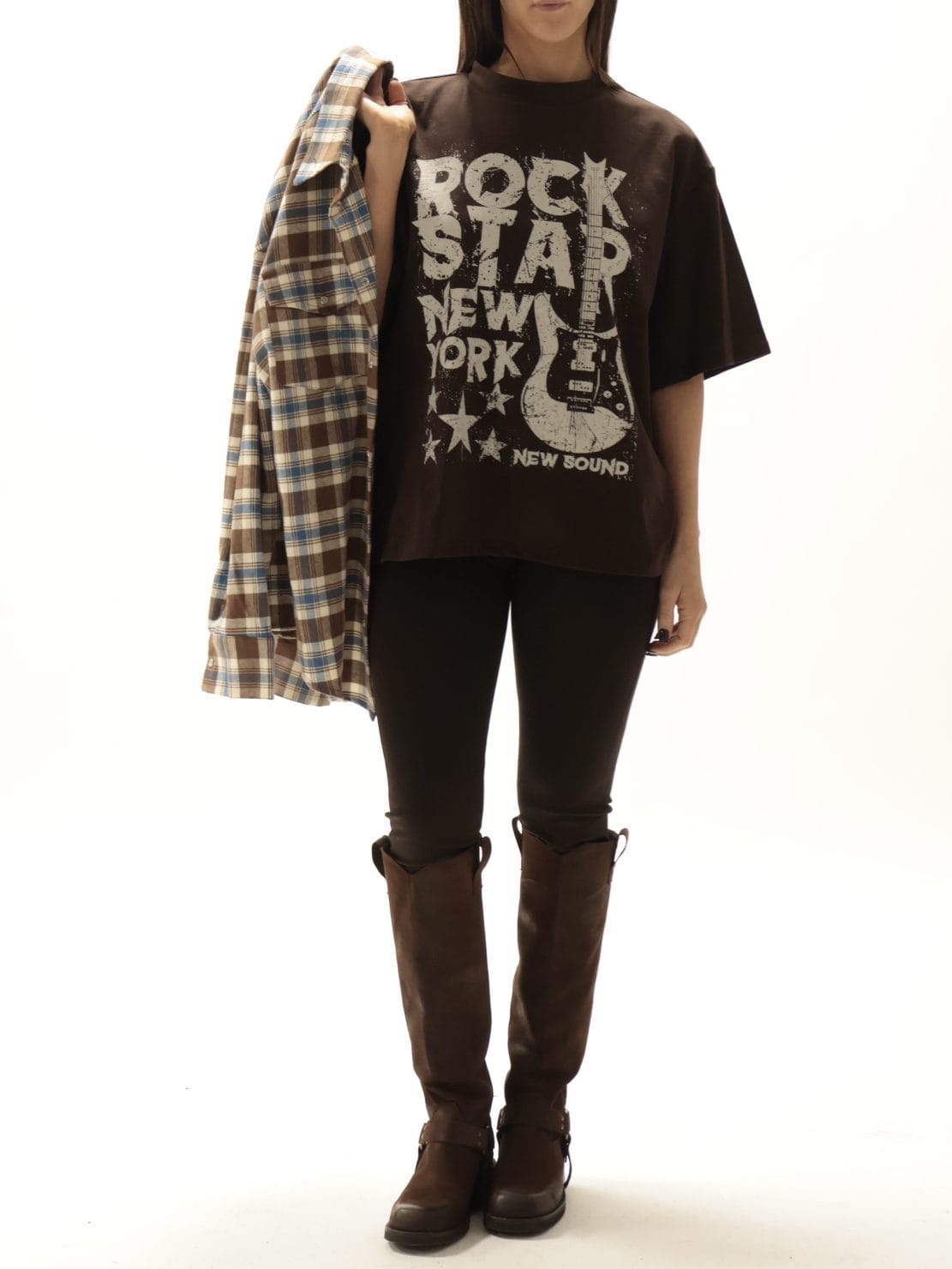 Camicia con t-shirt moro/celeste