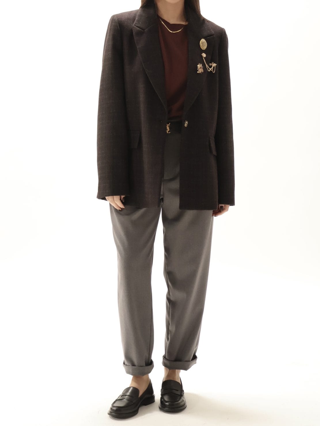 Giacca con spille bordeaux