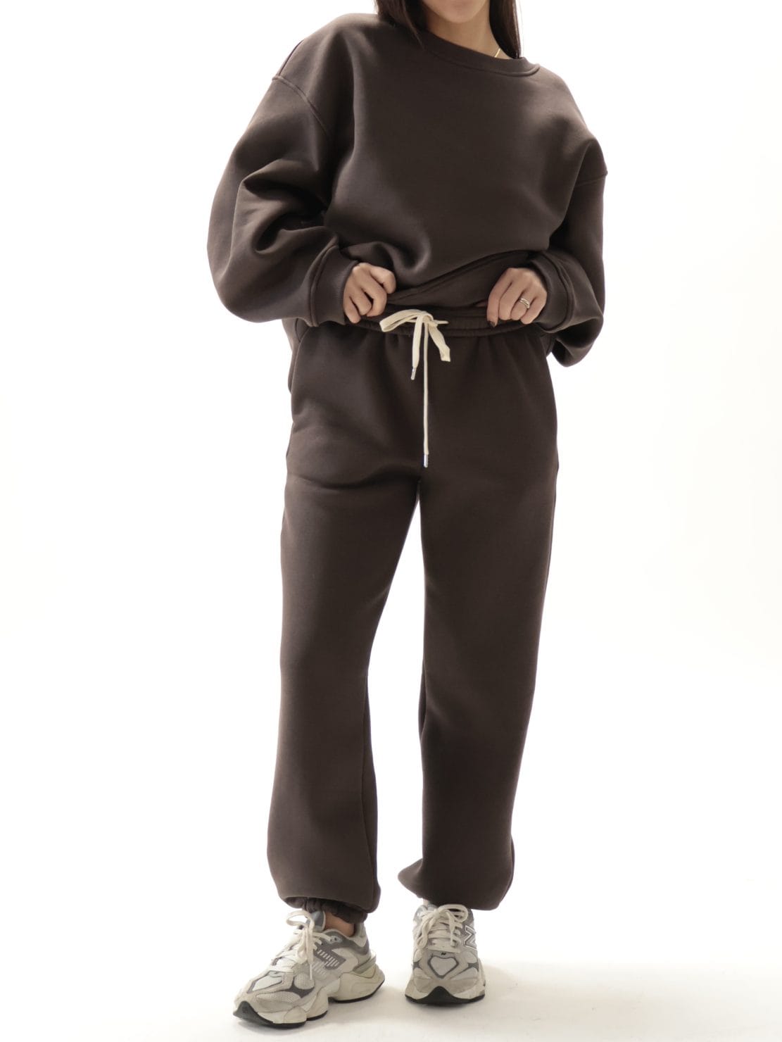 Pantalone tuta felpato cioccolato