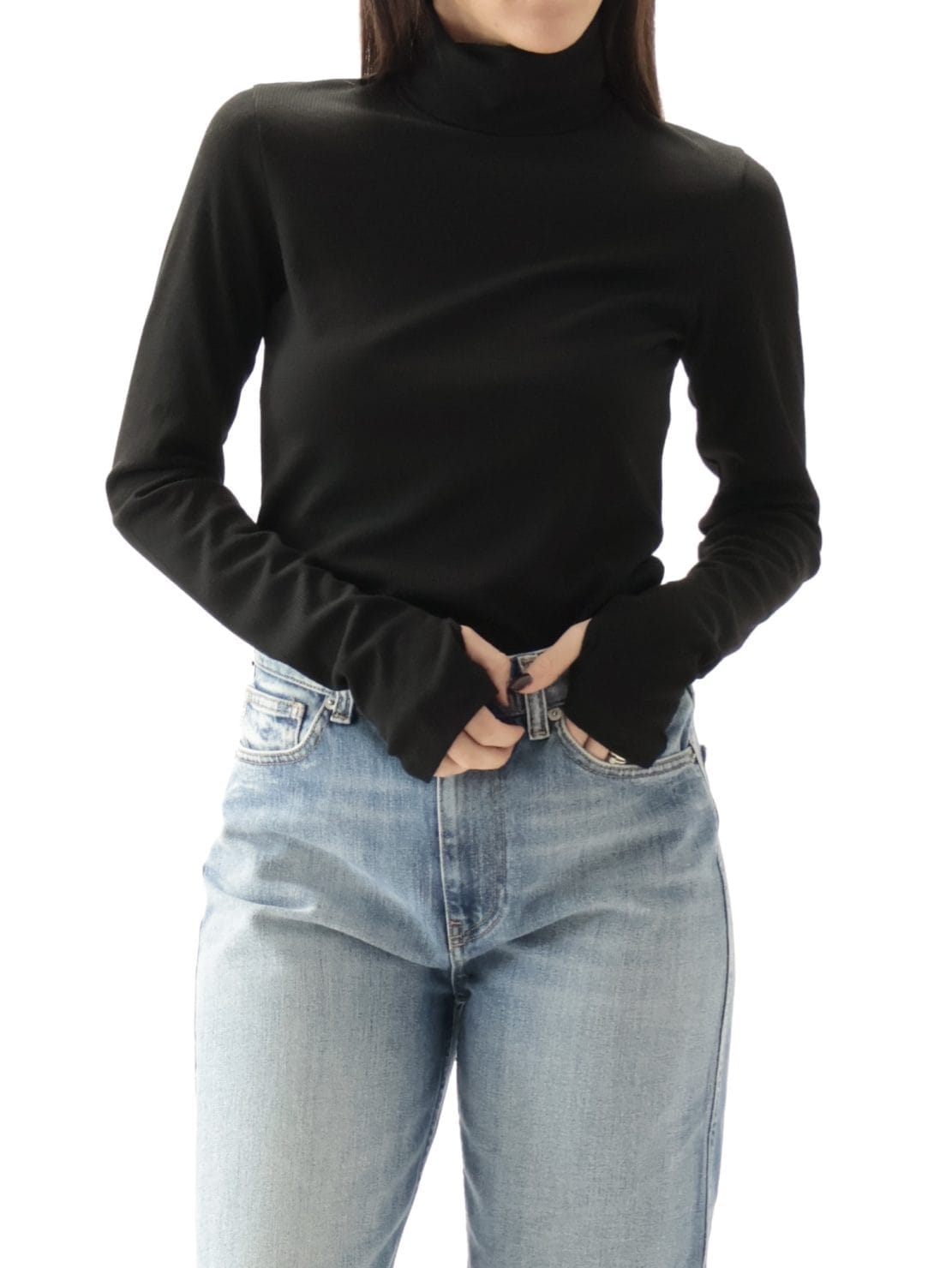 Dolcevita basico costine nero