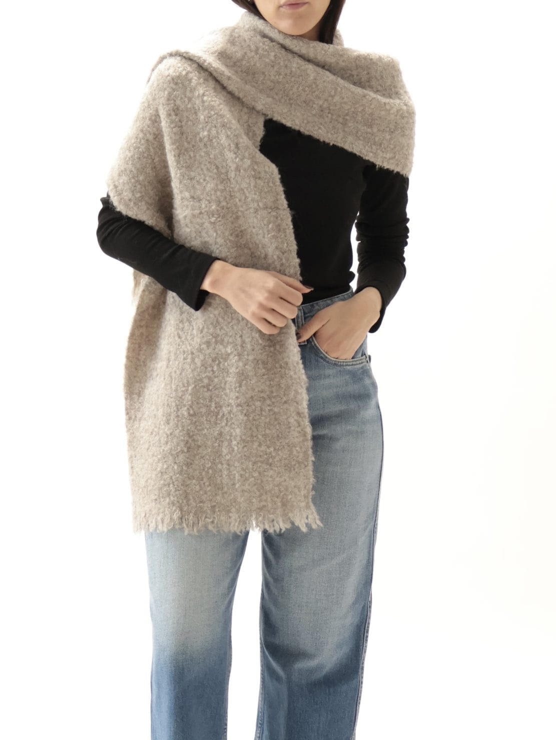 Sciarpa fluffy beige