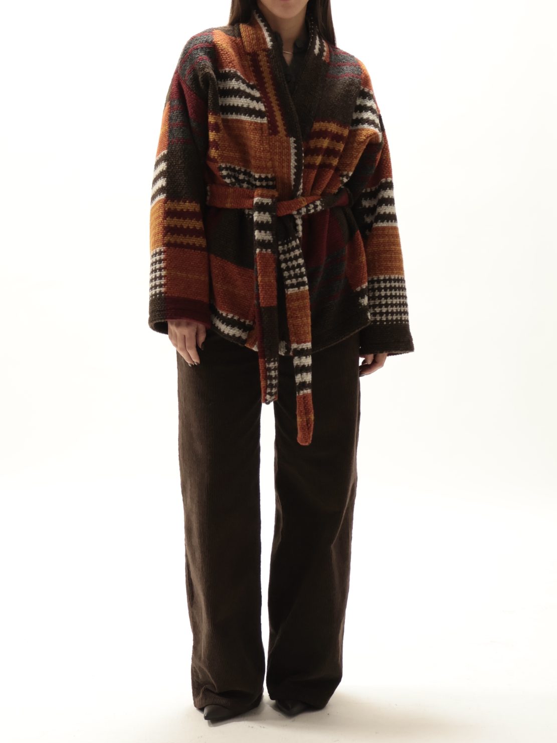 Cardigan fantasia arancio