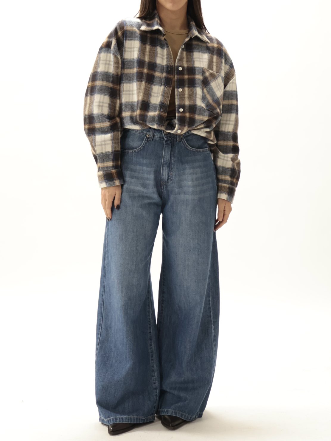 Camicia check moro riga azzurra