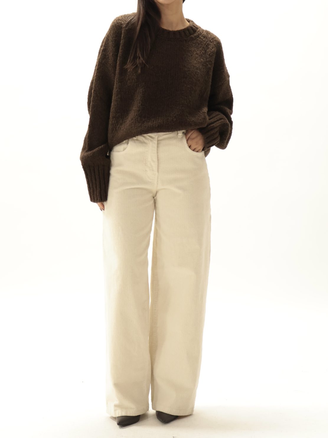 Pantalone bella velluto burro