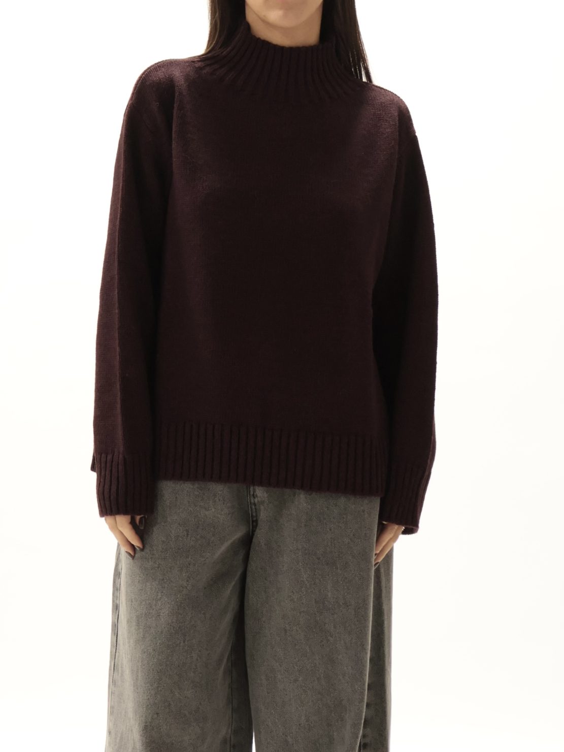 Maglione collo cratere bordeaux