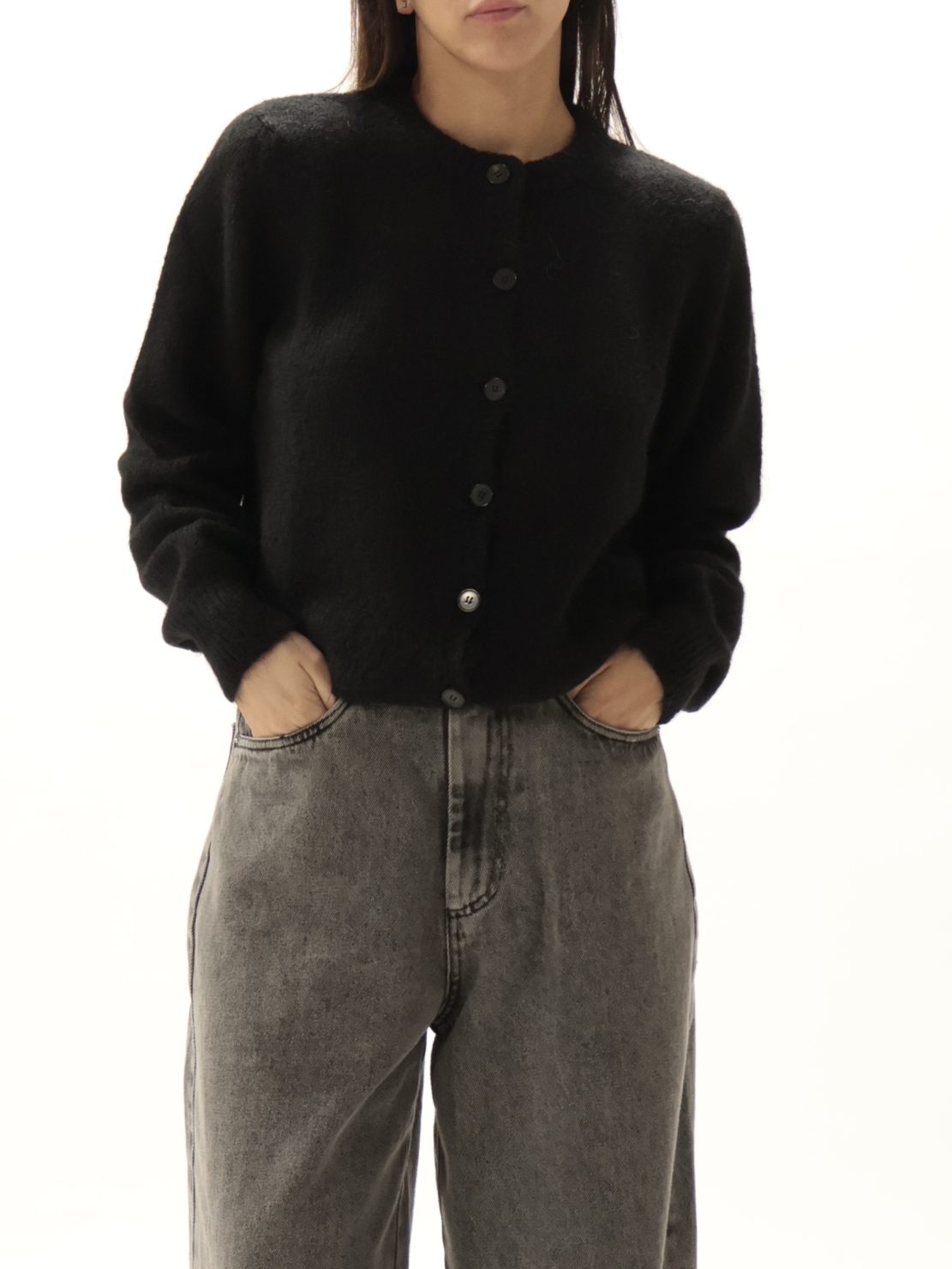 Cardigan bottoni nero