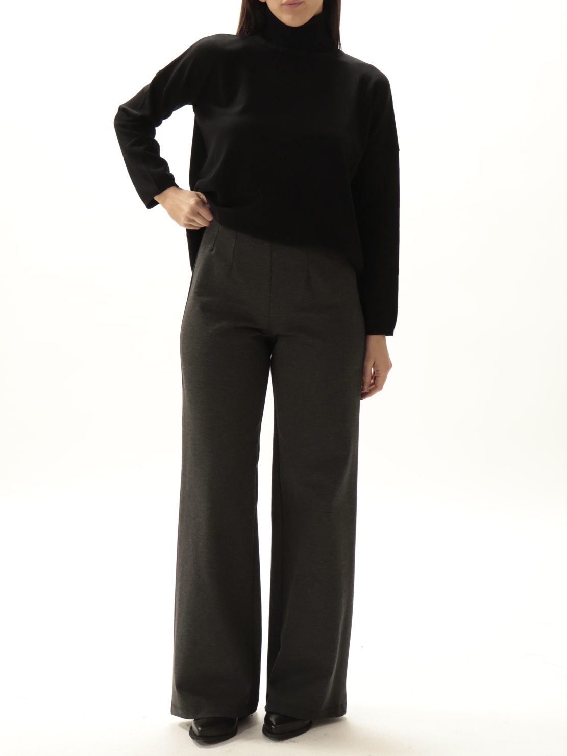 Pantalone punto milano elastico vita antracite