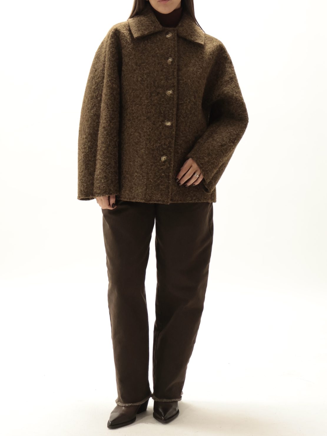 Capottino lana cotta bottoni marrone